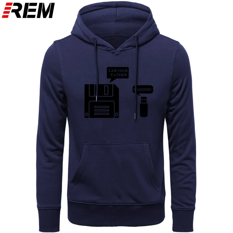 REM USB дискета я ваш отец мужские хлопковые с длинным рукавом юмором диск повседневные Camisetas Hombre мужские кофты с капюшоном, толстовки - Цвет: NAVY BLACK