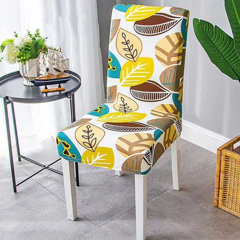 Чехлы на стулья из спандекса эластичные универсальные накидки с геометрическим
