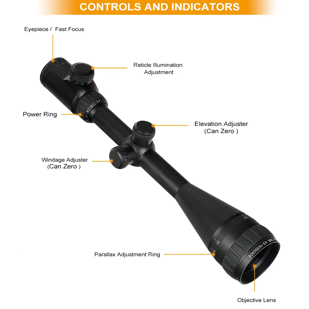 Охотничий прицел ohhunt SNR 4.5-14x50 AOE Red Special Cross Reticle Optic Sight FOR с одним куском.