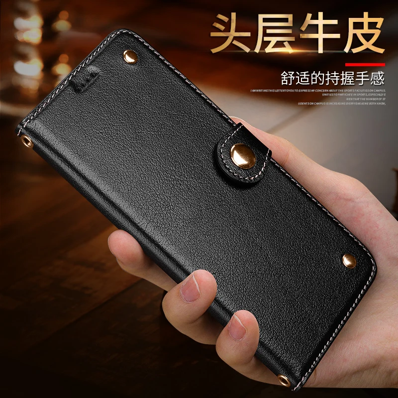 

Genuine Leather Case For iPhone X XR XS 11 Pro Max Real Natural Cowhide Flip Cover For iPhone11 Wallet Card Pocket Magnetic