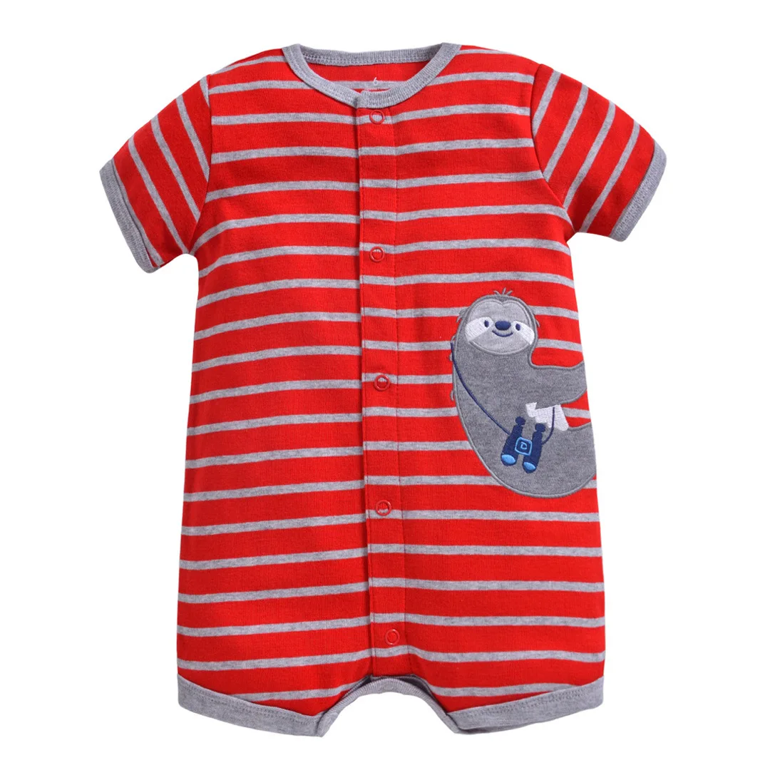 Летний детский комбинезон с коротким рукавом для новорожденных 100% милая Одежда