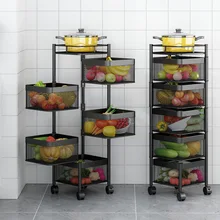 Convenient Shelf Square Rotation Multi-layer Storage Rack Sundries Fruit Basket Shelf Supplies Kitchen Bathroom Organizer