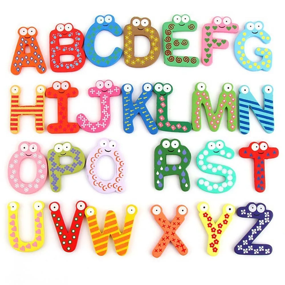 26Pcs Creative magnetic fridge stickers 26 letters&ampnumbers education learning early cute kids toys | Дом и сад