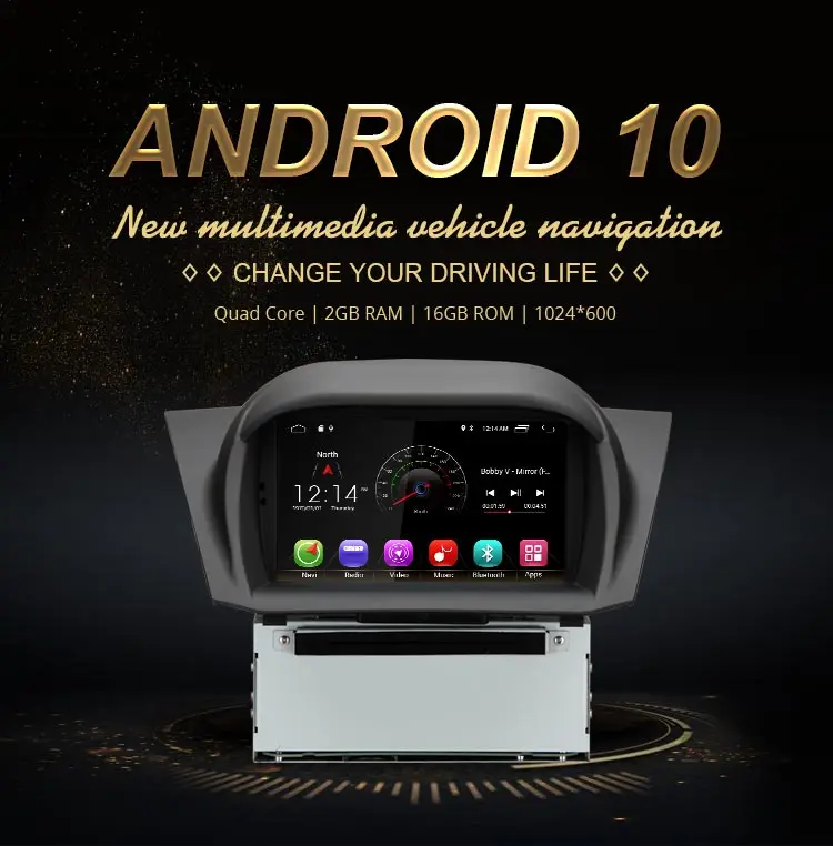 JDASTON Android 10,0 автомобильный dvd-плеер для Ford Fiesta 2013 wifi gps навигация 1 Din автомагнитола стерео Мультимедиа