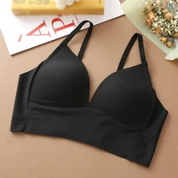 seamless solid color bras for women soft comfortable ultra thin underwear sleep sport fitness one piece bralette