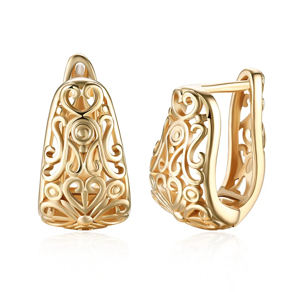

Hollow Geometric Pattern Earrings Creative Flower Gold Color Earrings For Women Earing Jewelry Earings Kolczyki