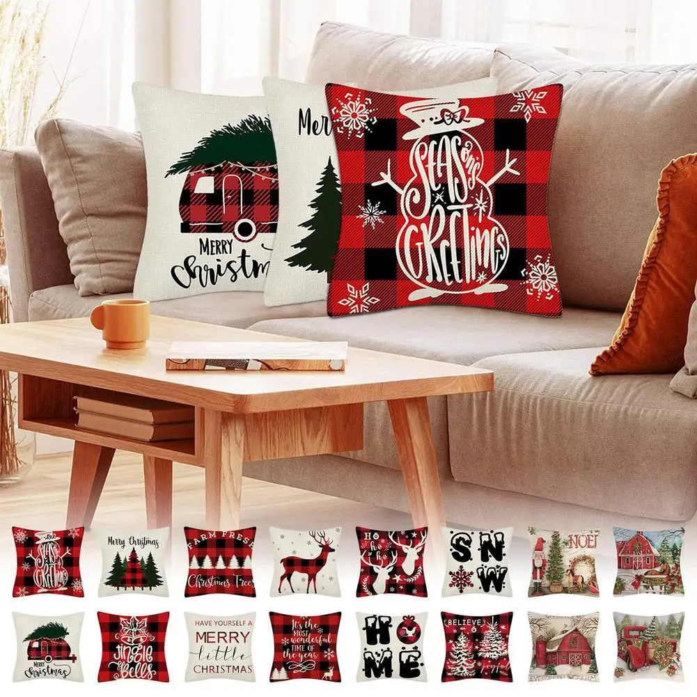 

45x45 см Рождественская наволочка в виде Санта Клауса, искусственное Рождественское украшение для дома, рождественские подарочные украшения,...