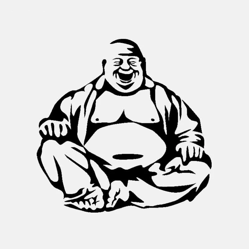 

Classic Laughing Buddha Car Sticker Personality Pvc Car Sticker Car Window Suitable for Various Models Black/white, 17cmX17cm