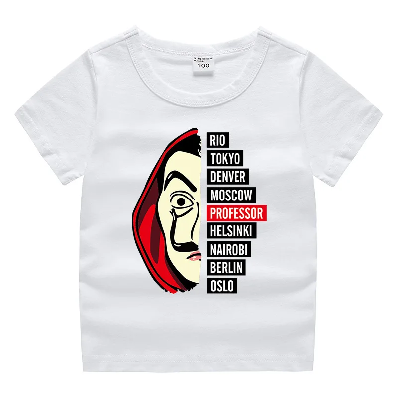 

La Casa De Papel Tshirt Money Heist Tees Cotton T Shirt Kids T Short Sleeve House of Paper Funny Chlid Boys Girls Tshirt Tops