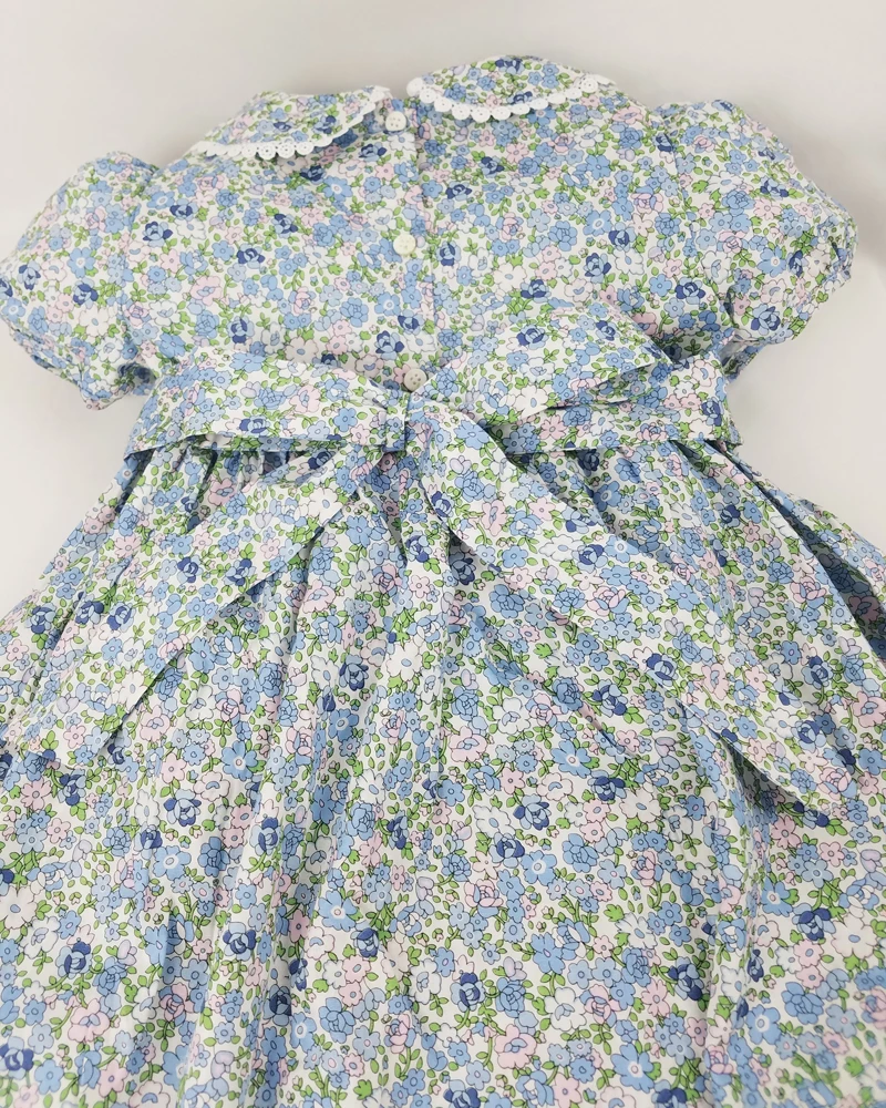 3 4 5 6 7 Years Girls Princess Smocked Dresses Summer Kids Floral Smocking Wedding Birthday Party | Детская одежда и обувь