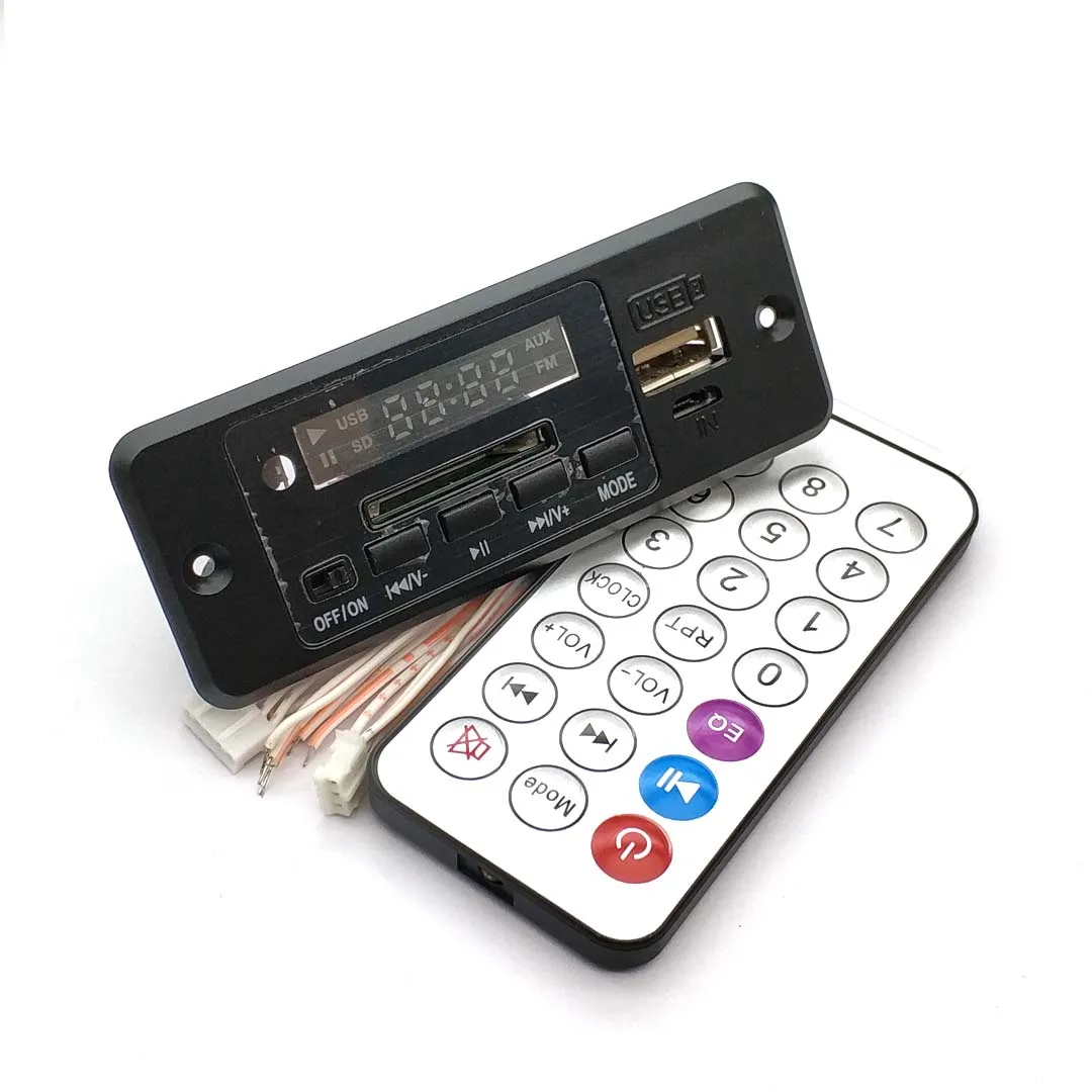 Черный 5 В/12 в источник питания MP3 декодер доска плеер с дисплеем двухканальный без усилителя мощности дистанционное управление FM отключение питания Memor - Цвет: Черный