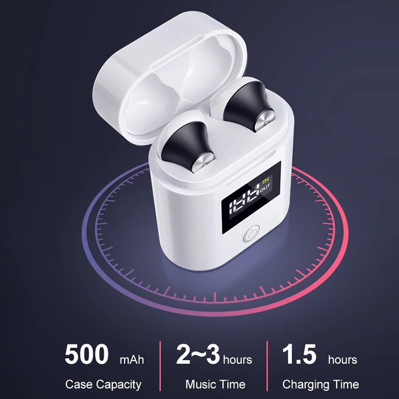 TWS-наушники KINGSTAR портативные с поддержкой Bluetooth 5 0 и зарядным футляром |