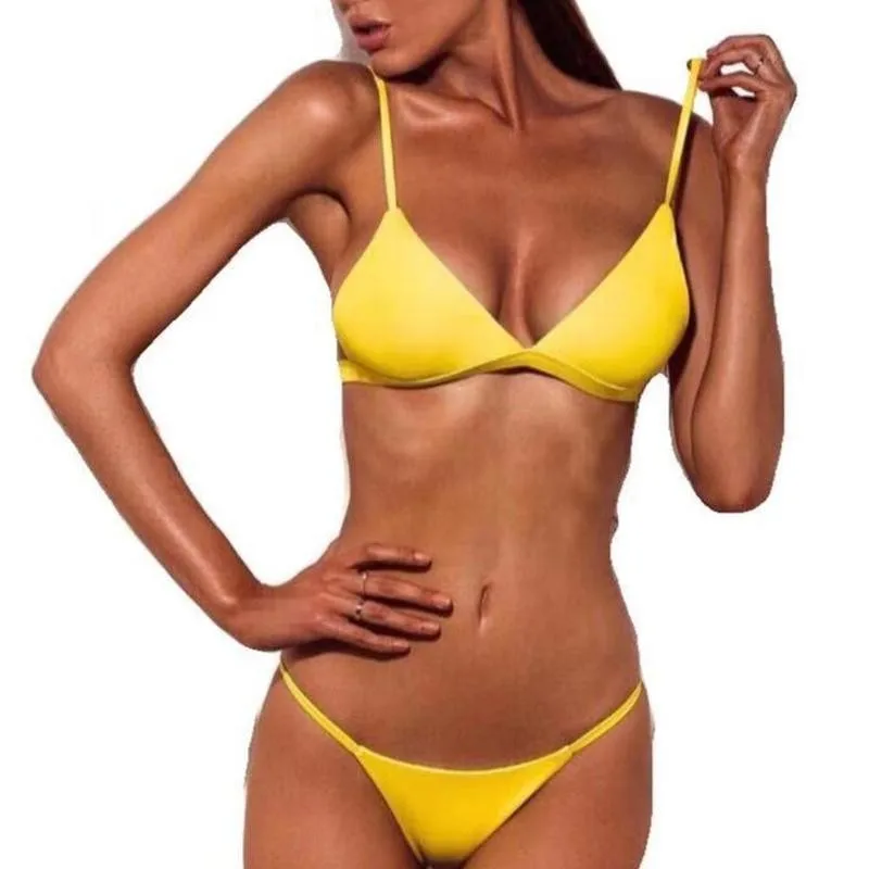 

Sexy Swimwear Swimsuit Push Up Micro Bikinis Set Swimming Bathing Summer Suit For Women Beachwear Bikini Brazilian triangle Z5W9