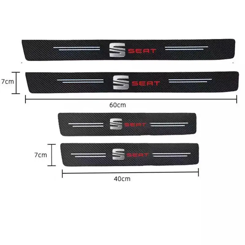 

4pcs Car Carbon fiber stripe Car doorsill Protect interior For Seat FR Leon mk2 mk3 5f Arona Exeo Ateca Altea 6j Cupra mii lbiza