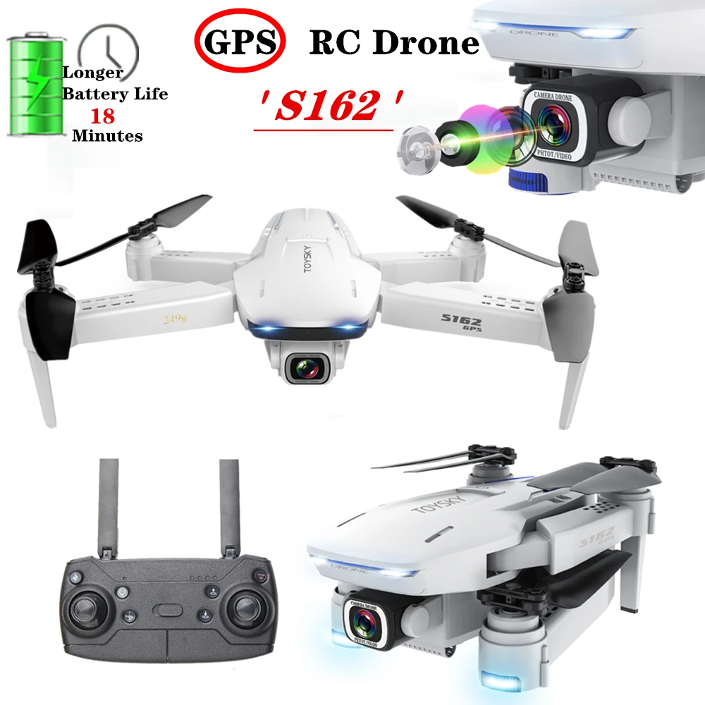 Квадрокоптер S162 GPS PRO с функцией быстрой Wi Fi и камерой 4K|Радиоуправляемые