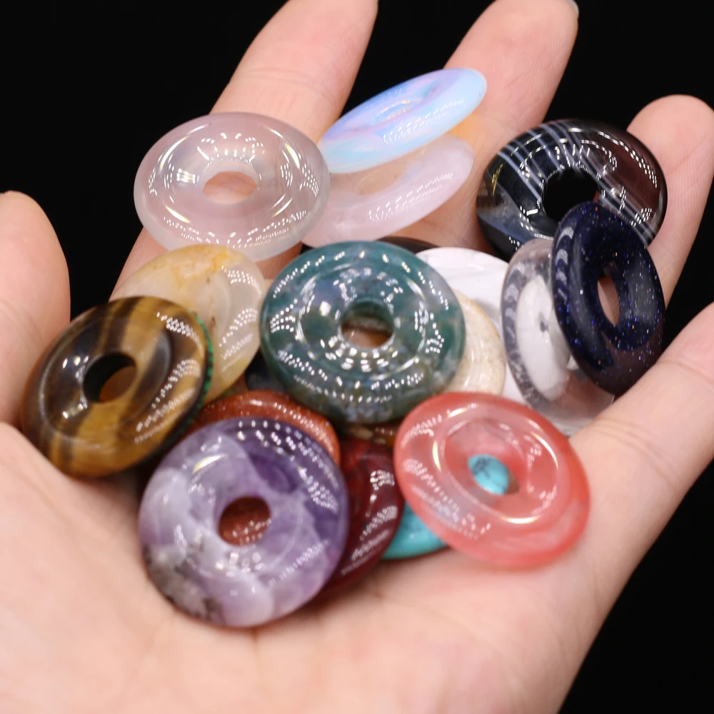 Бусины-подвески диаметром 25 мм Искусственный драгоценный камень незакрепленные