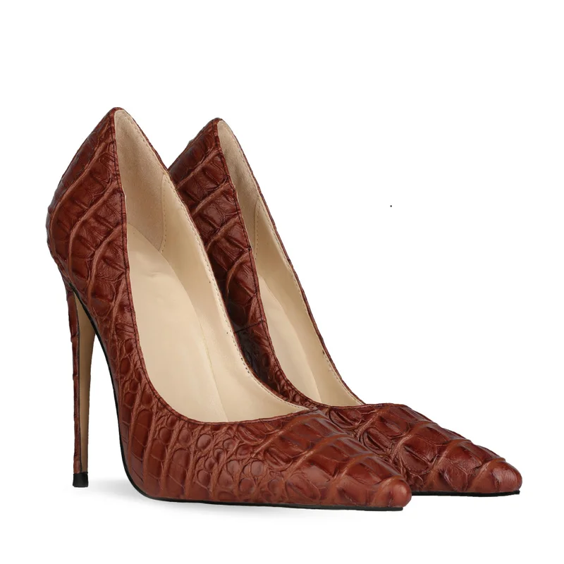 Женские туфли на высоком каблуке змеиная кожа заостренный носок высокий каблук