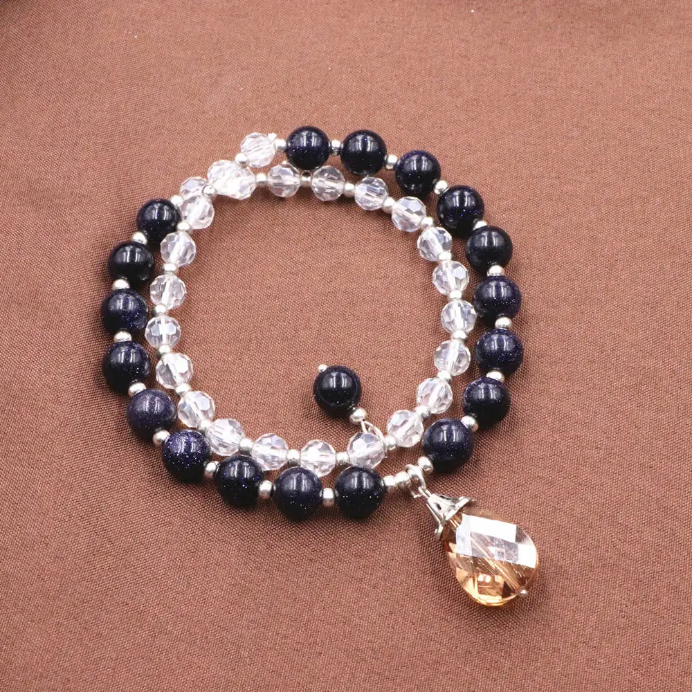 Элегантный длинный браслет ювелирное изделие 2 ряда турмалин оливковая