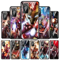 iron man cool marvel for huawei p40 p30 pro plus p20 p10 lite p smart z 2021 2020 2019 luxury tempered glass phone case