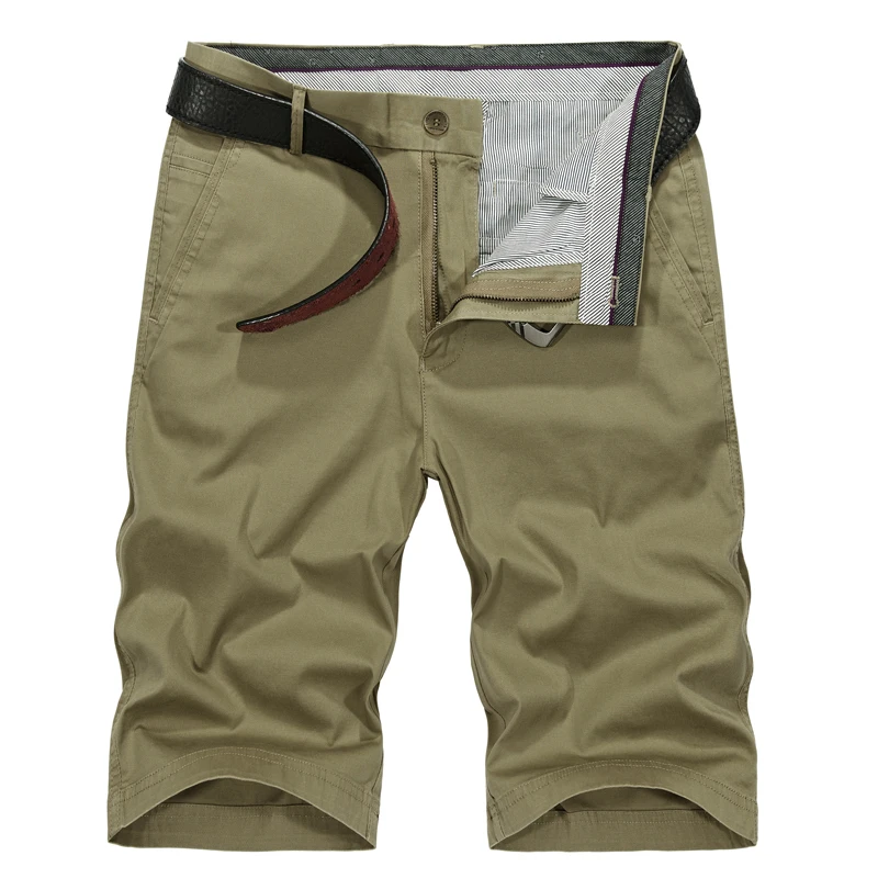 

Men's new summer Casual 100% cotton shorts Straight Twill Smart Casual BVChaj Backpocket Plus Shorts in Solid Color
