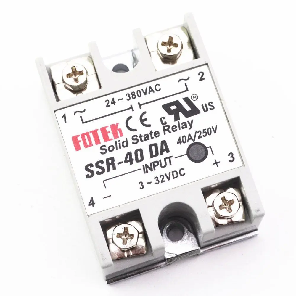 1x твердотельные реле Модуль SSR 40DA 250V 3 32 В постоянного тока Вход 24 380VAC 40A Выход|Реле|