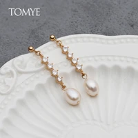 pearl earrings 14k gold filled tomye ed21021 high quality imbue diamond long earrings for women gifts jewelry
