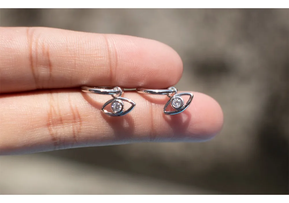 Серьги из стерлингового серебра S925 пробы, модные серьги из циркония с золотым глазом, модные серьги для женщин и девушек, ювелирные изделия для ушей