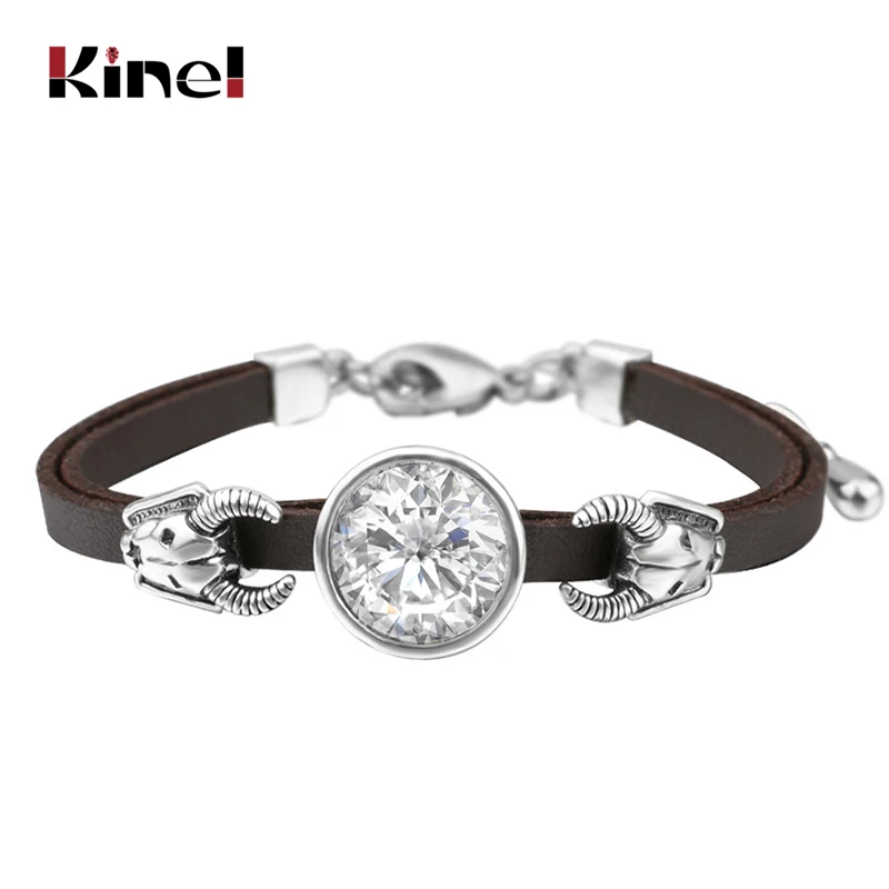 Мужской браслет из натуральной кожи с кристаллами|leather bracelet|leather bracelet wholesalewholesale