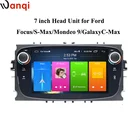 Wanqi 7-дюймовый Android 10,0 ручка автомобильное радио GPS Мультимедиа для Ford Focus S-max Mondeo 9 Galaxy C max стерео Мультимедийный плеер без dvd