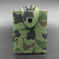 8oz camouflage fabric cover stainless steel hip flask camo camping whiskey liquor bottles alcohol bottle portable vodka flagon