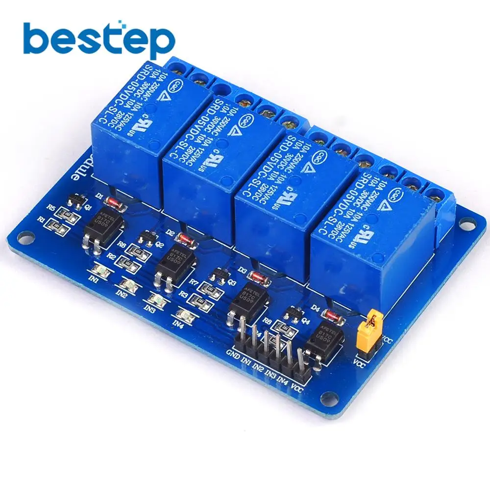 5 в 4 Канальный Релейный Модуль низкий уровень триггера с оптроном релейный выход