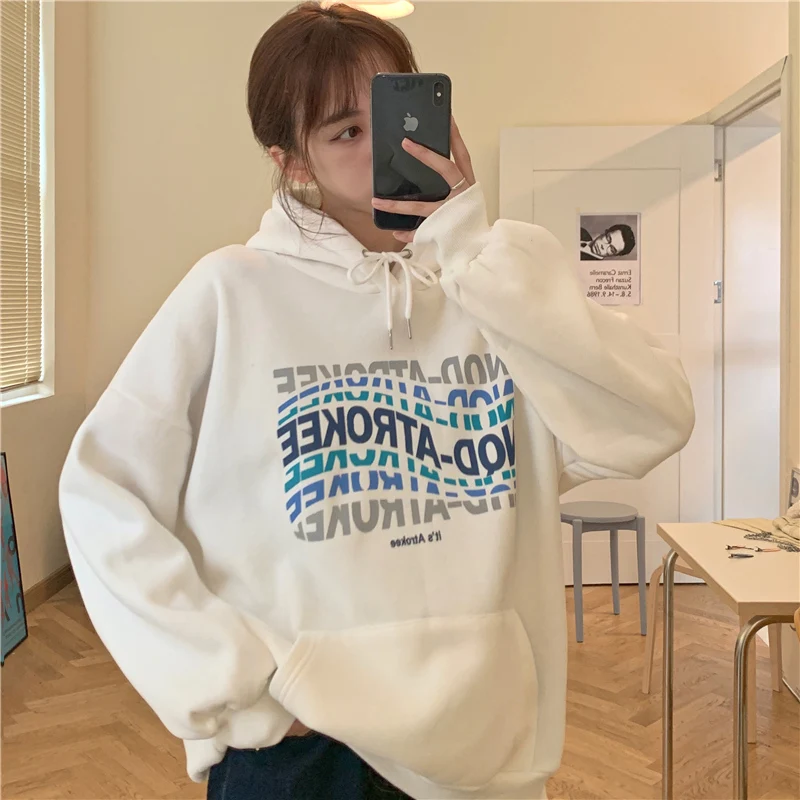 

Japanese-style Fashion Brand Sweater Female Autumn and Winter Ins Loose Korean Style Boyfriend Lazy Hong Kong Style Plus Velvet