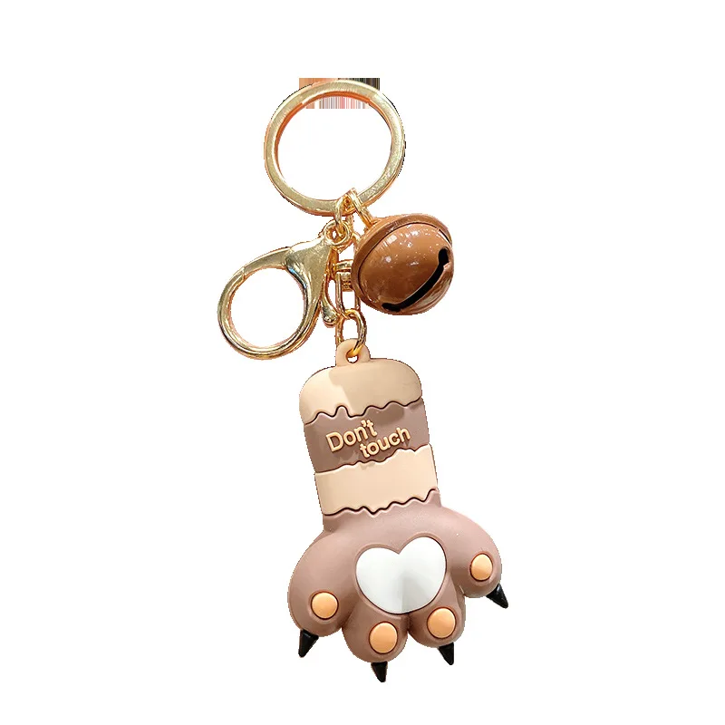 

Kawaii Cat's Paw Led Keychains Accessories With Meow Meow Sound Key Chains Cute Silica Gel Keyrings The Cat's Toys