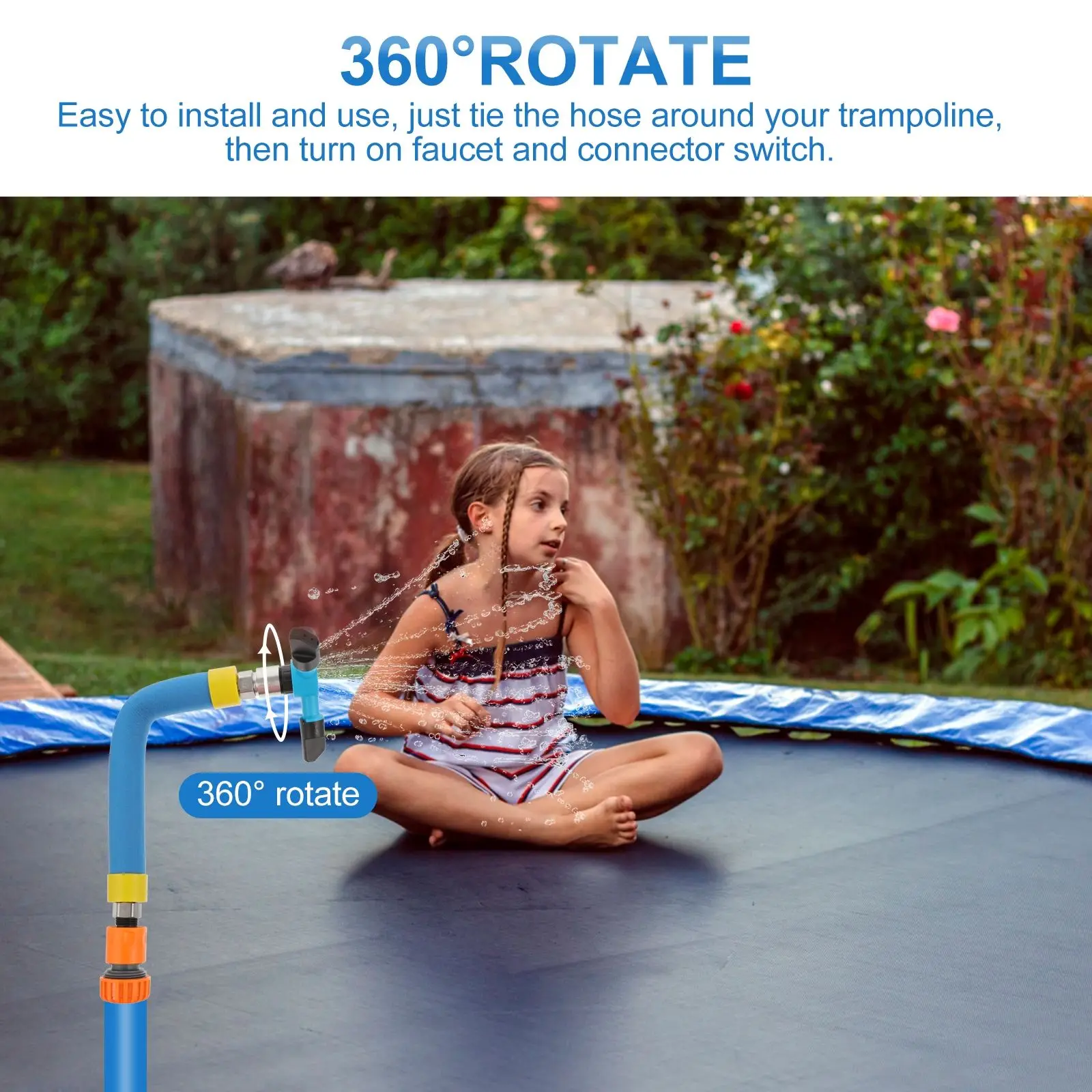 

360 Degree Automatic Garden Sprinklers Watering Grass Lawn Rotary Nozzle Rotating Water Sprinkler System Trampoline Sprinkler
