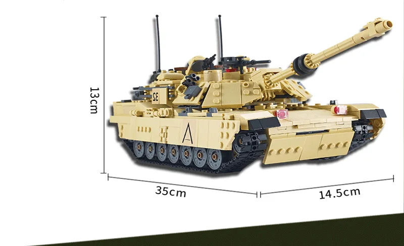GUDI 1361 шт. США M1A2 ABRAMS 1/28 масштаб военные танки строительные блоки большая