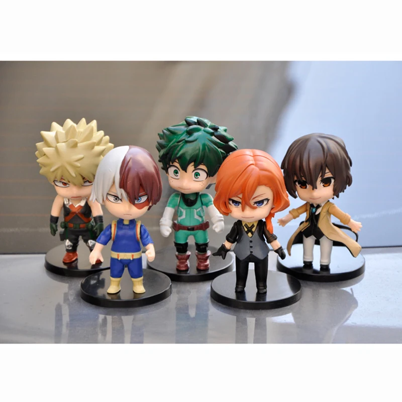 

10CM 5pcs/set Japan Q version My Hero Academia Anime Action Figure Midoriya Izuku Todoroki Shoto Bakugou Katsuki Toys Figurine