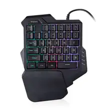 G30 1.6m Wired Gaming Keypad with LED Backlight 35 Keys One-handed Membrane Keyboard for LOL/PUBG/CF