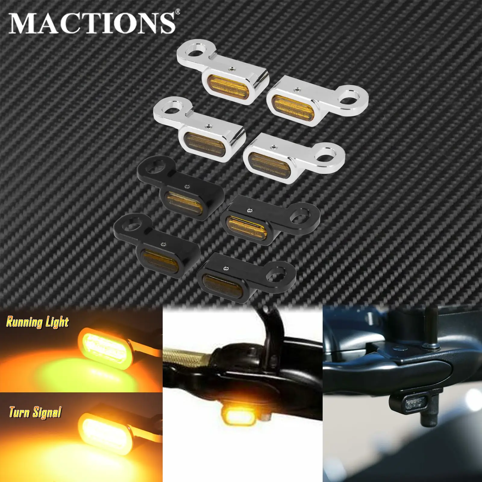 2X Светодиодный индикатор поворота мотоцикла светильник черный/хром для Harley Touring