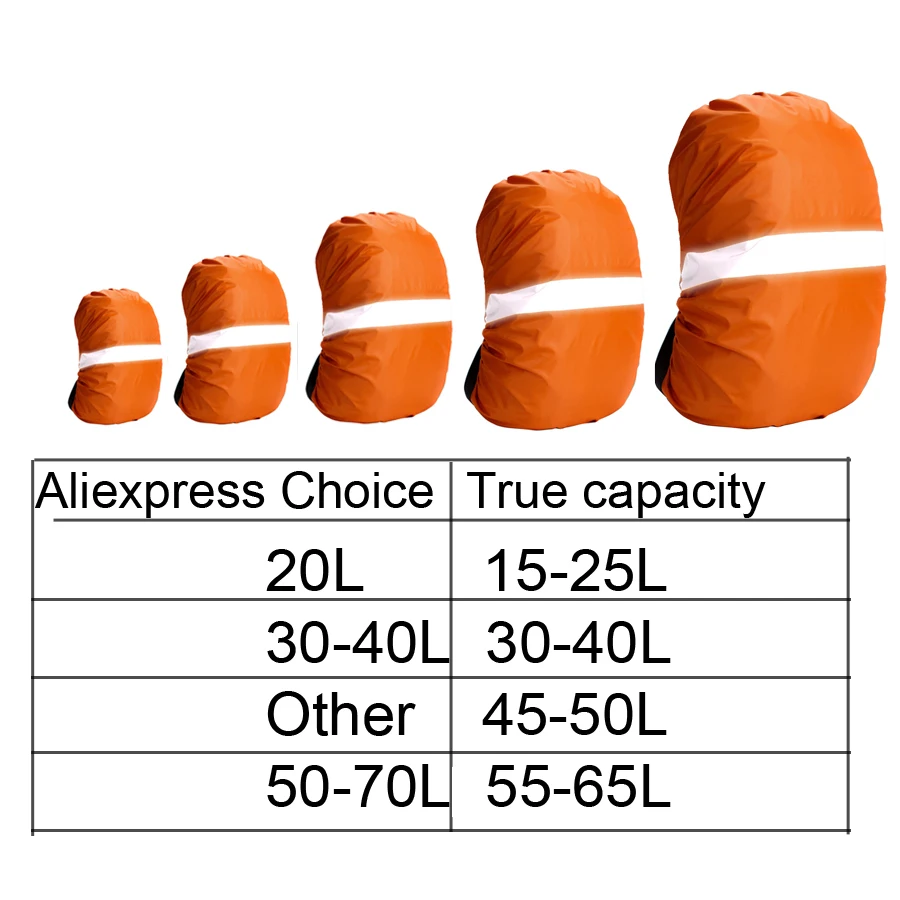 

Rain Cover Backpack Reflective 20L 35L 40L 50L 60L Waterproof Bag Camo Tactical Outdoor Camping Hiking Climbing Dust Raincover