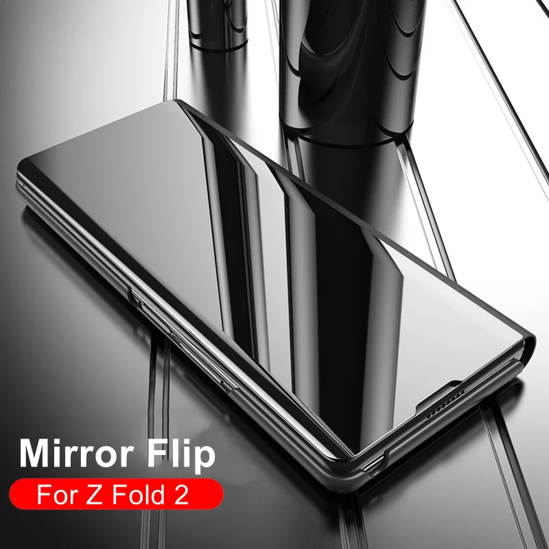 

Зеркальный флип-чехол для Samsung galaxy Z Fold 2, пластиковый защитный чехол-подставка для Galaxy Z Fold 2