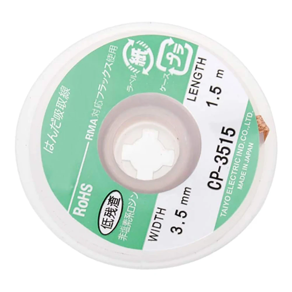 

Desoldering Braid Desolder Solder Remover Wick Wire Cable Lead Cord 1.5m Length 3.5mm Width for Absorbing Repairing Tool