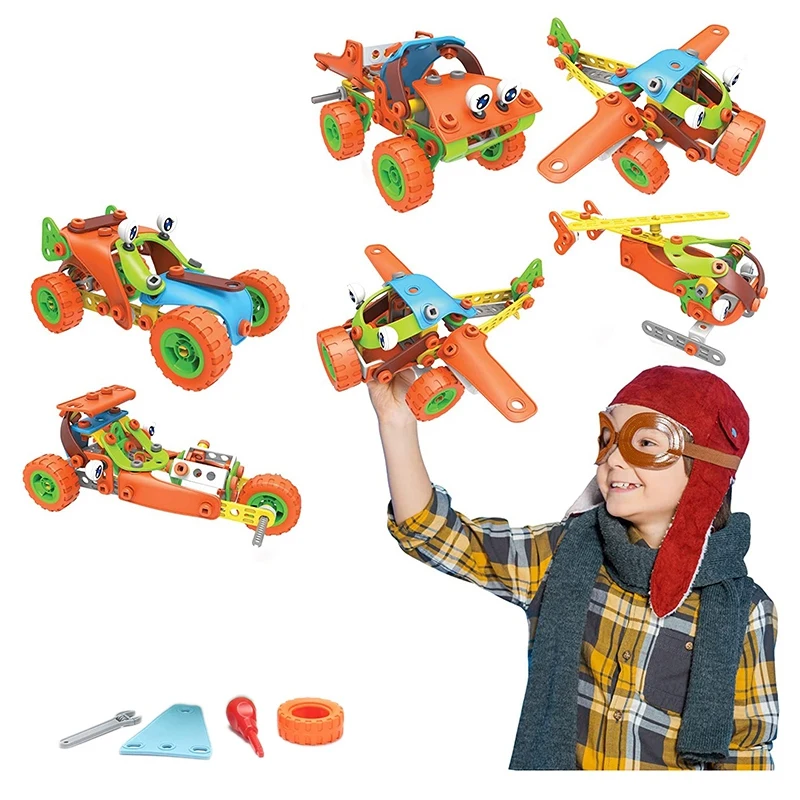 

136PCS STEM Learning Toys 5-In-1 Building Projects Set for 6-12+ Year Kids Disassembly Assembly Nut Toy Engineering Gift