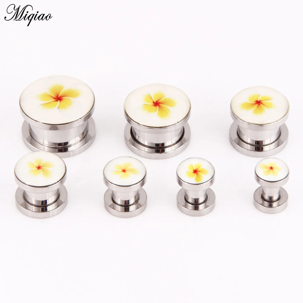 

Miqiao 1 piece Hot Sale Hawaiian Flower Stainless Steel Ear Expander Piercing Ear Expander Ear Studs Auricle Accessories