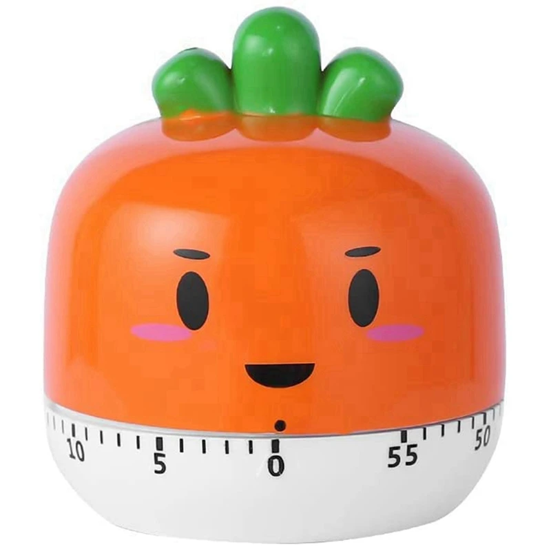 

Timer No Batteries Required 100% Mechanical Cute Kitchen Timer Stainless Steel Precision Life Timer (Carrot Shape)