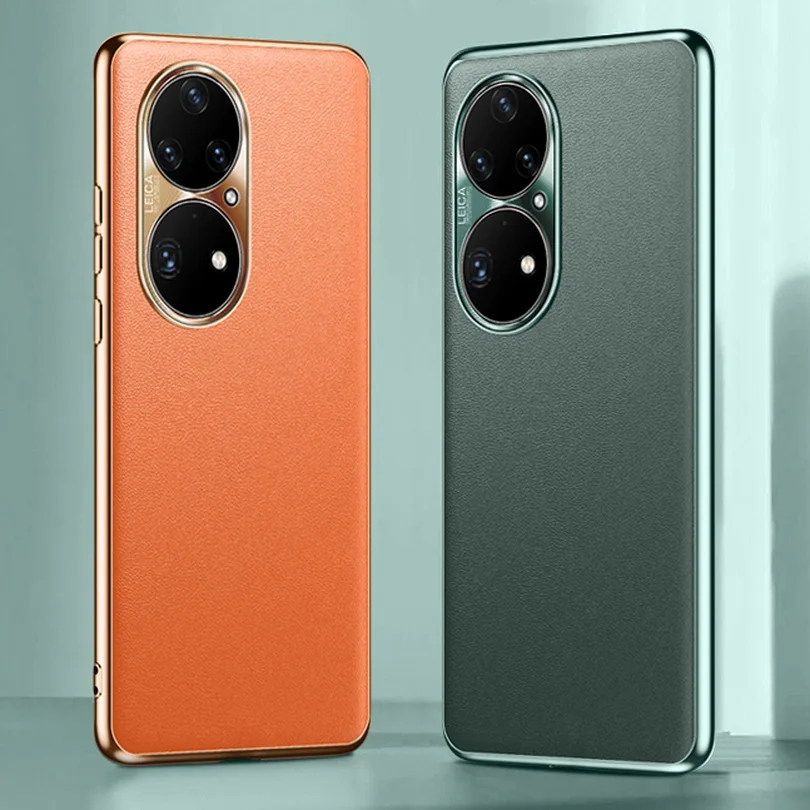 

Lens protection phone case For Huawei P50 Pro P40 P30 Mate 40 Pro Mate 30 case Plain skin smartphone cover