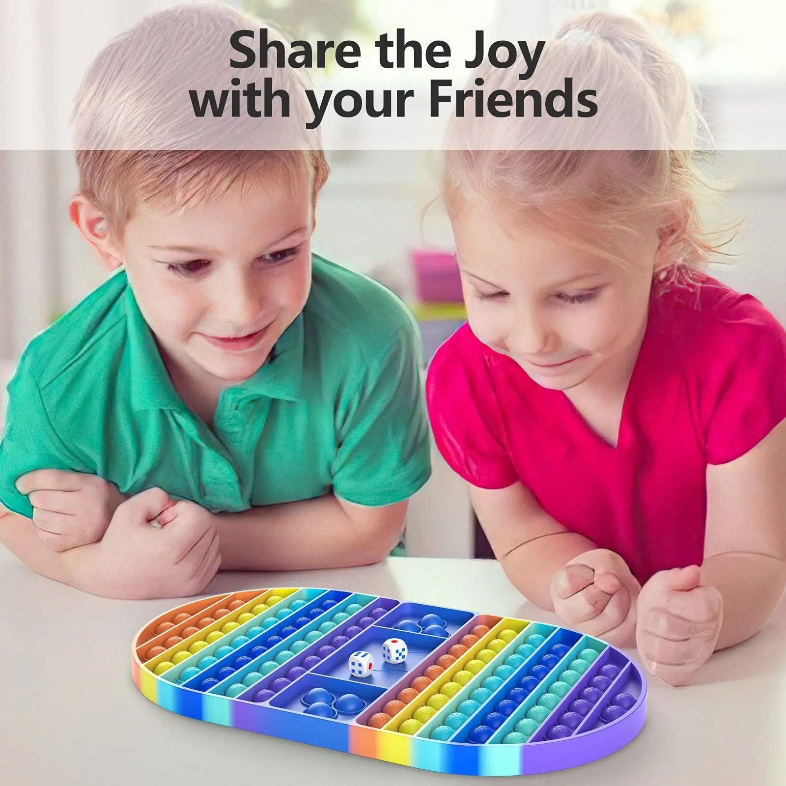 

Rainbow Color Desktop Educational Toys Animal Popet Fidget Toy For Children Kawaii Dimple Push Bubble Music Relieve Adult Stress