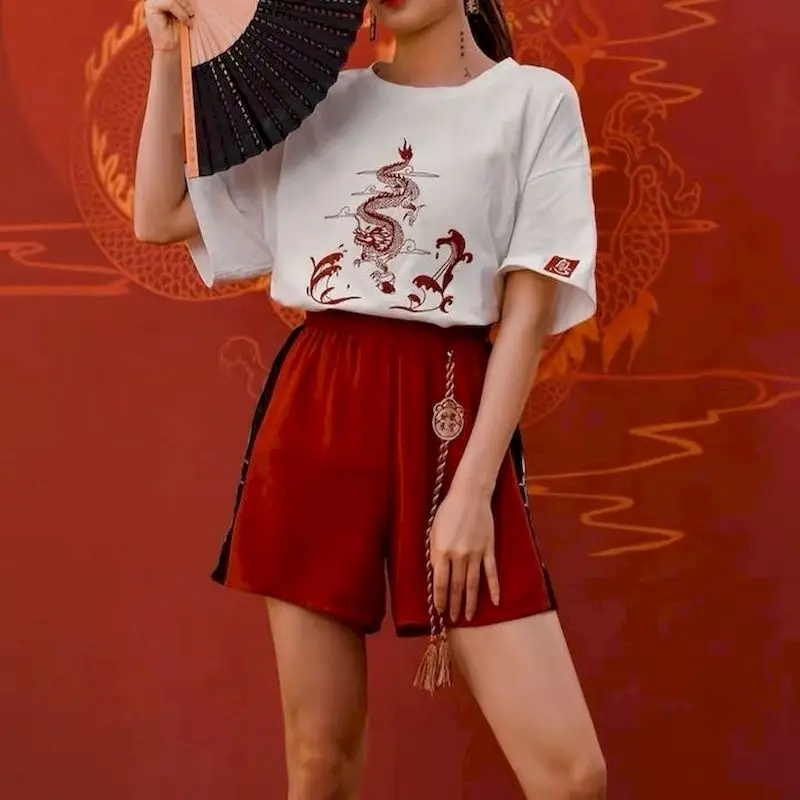 

vintage chinese high waist shorts women streetwear Harajuku Korean womens clothing bf plus size shorts joggers summer short