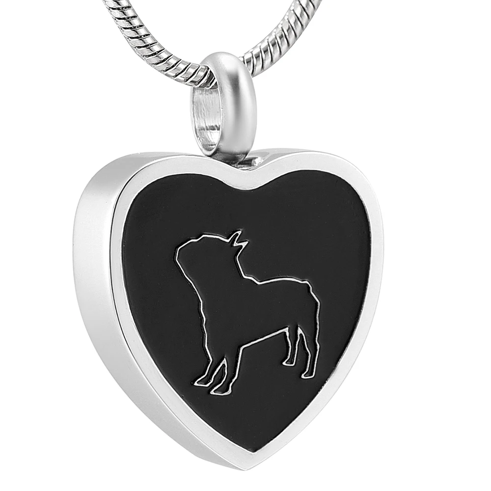 

SJFE993 Dog Cremation Jewelry Memorial Urn Heart Locket for Pet Ashes Keepsake Jewelry Stainless Steel