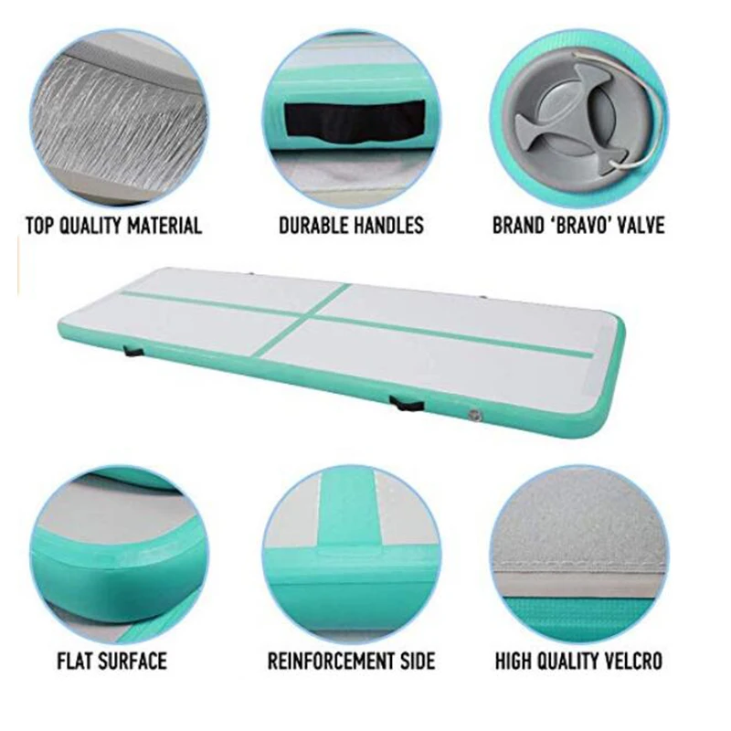 Дешево 6*2 м надувной воздушный трек гимнастический воздушный трек Акробатический матрас напольный надувной коврик для йоги для фитнеса с электрич...