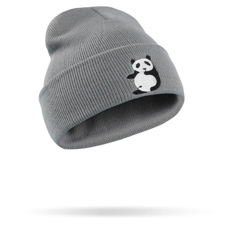 Panda embroidery knit hat fashion hip hop animal wool trend Harajuku outdoor warm | Аксессуары для одежды